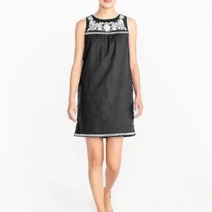 J. Crew Linen-blend Embroidered Mini Dress